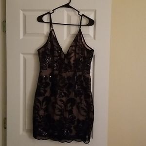 Black sheer sequin dress